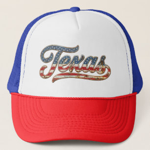 Vintage Texas Patriottische Sterren + Strepen Retr Trucker Pet