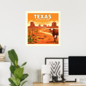 Vintage Texas Poster (Thuiskantoor)