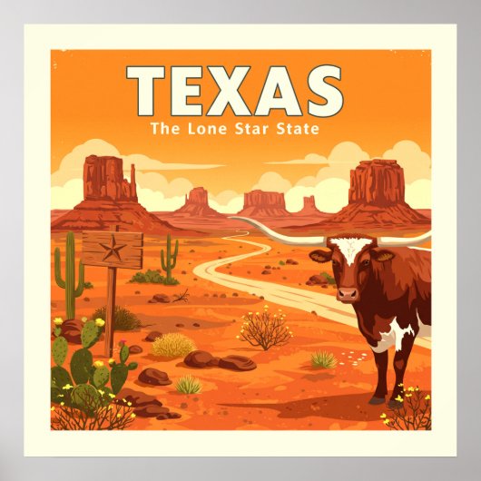 Vintage Texas Poster (Voorkant)