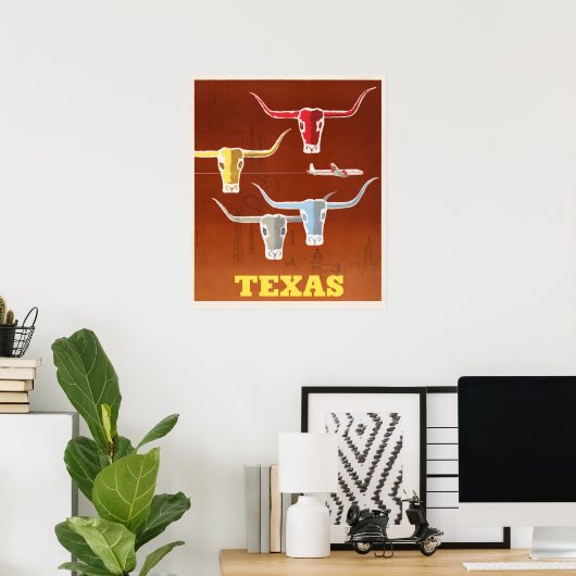 Vintage Texas Poster (Thuiskantoor)