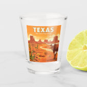 Vintage Texas Shot Glas (Voorkant)