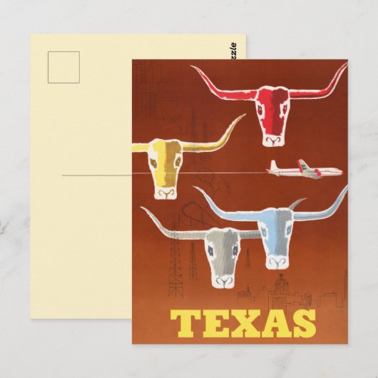Vintage Texas Travel Briefkaart (Voorkant / Achterkant)