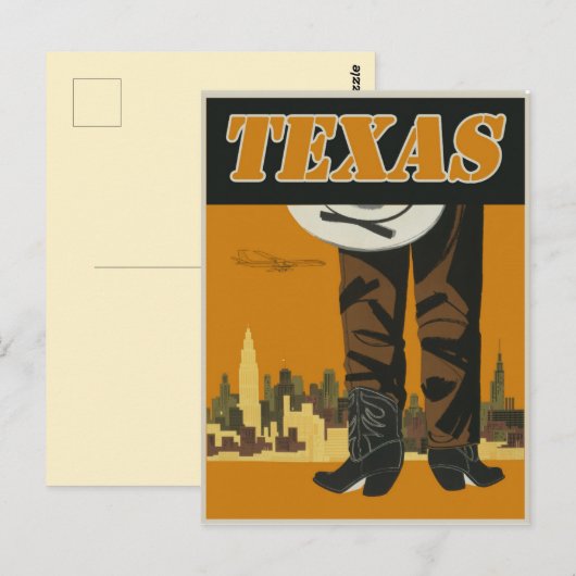Vintage Texas Travel Briefkaart (Voorkant / Achterkant)