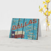 Vintage Texas - Wenskaart Dallas Kaart (Gele Bloem)