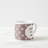 Vintage Text and Snowflakes on Brown Espresso Kop (Voorkant rechts)