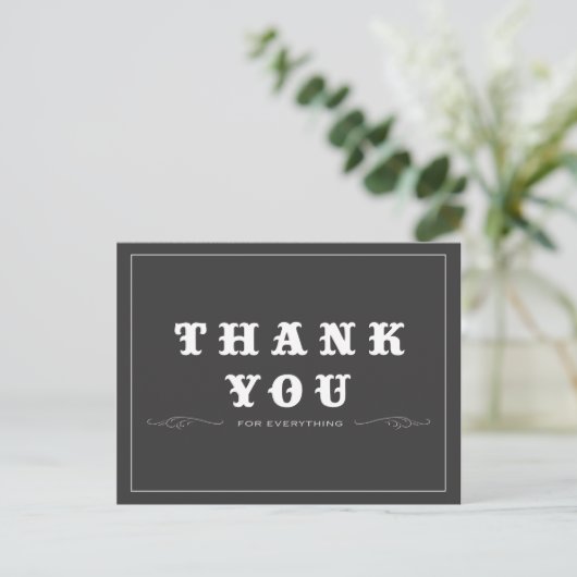 Vintage Thank You Postcard Briefkaart (Staand voorkant)