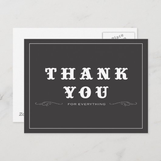 Vintage Thank You Postcard Briefkaart (Voorkant / Achterkant)