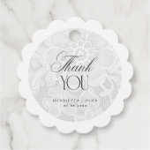 Vintage Thank You White Lace Wedding Bedankjes Labels (Achterkant)