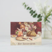 Vintage Thanksgiving 1907 - Rest Turkije Briefkaart (Staand voorkant)