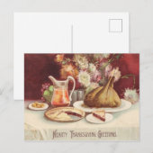 Vintage Thanksgiving 1907 - Rest Turkije Briefkaart (Voorkant / Achterkant)