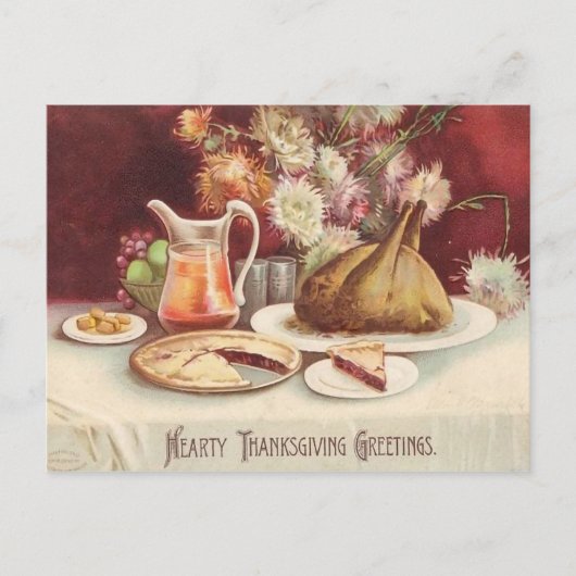Vintage Thanksgiving 1907 - Rest Turkije Briefkaart (Voorkant)