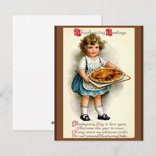 Vintage Thanksgiving 1910 Feestdagenkaart (Voorkant / Achterkant)