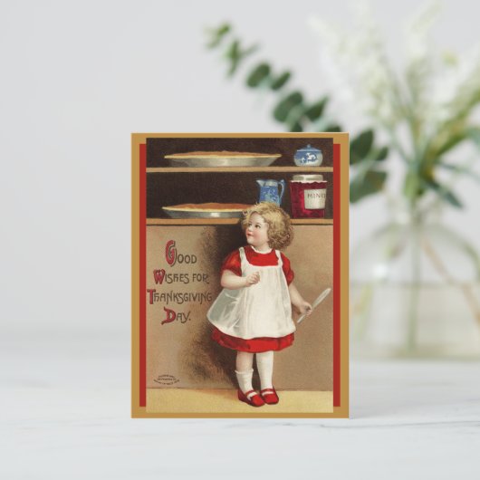 Vintage Thanksgiving Briefkaart (Staand voorkant)