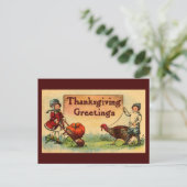 Vintage Thanksgiving Briefkaart (Staand voorkant)