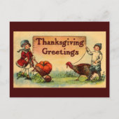 Vintage Thanksgiving Briefkaart (Voorkant)