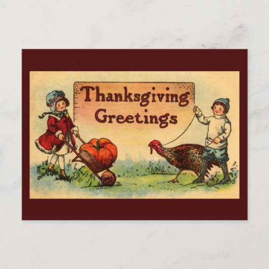 Vintage Thanksgiving Briefkaart (Voorkant)