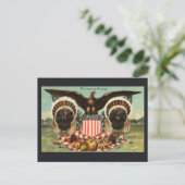 Vintage Thanksgiving Briefkaart (Staand voorkant)
