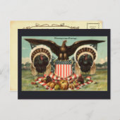 Vintage Thanksgiving Briefkaart (Voorkant / Achterkant)
