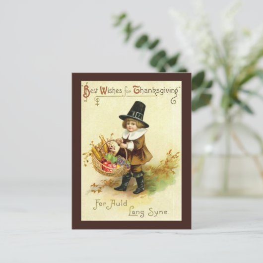 Vintage Thanksgiving Briefkaart (Staand voorkant)