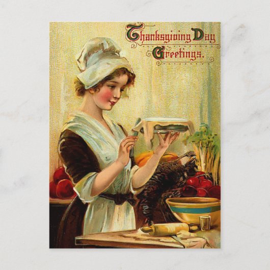 Vintage Thanksgiving Briefkaart (Voorkant)