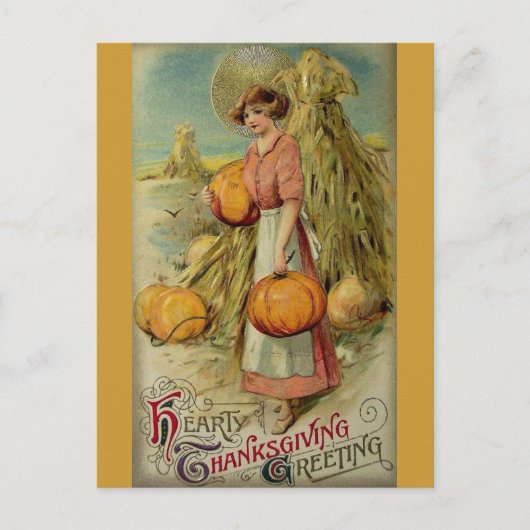 Vintage Thanksgiving Briefkaart (Voorkant)