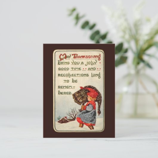 Vintage Thanksgiving Briefkaart (Staand voorkant)