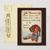 Vintage Thanksgiving Briefkaart (Voorkant / Achterkant)