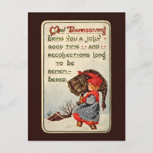 Vintage Thanksgiving Briefkaart (Voorkant)