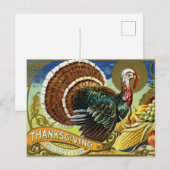 Vintage Thanksgiving Briefkaart (Voorkant / Achterkant)