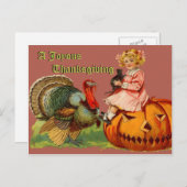 Vintage Thanksgiving Briefkaart (Voorkant / Achterkant)