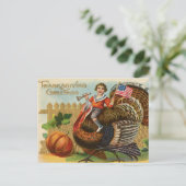 Vintage Thanksgiving Briefkaart (Staand voorkant)