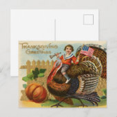 Vintage Thanksgiving Briefkaart (Voorkant / Achterkant)