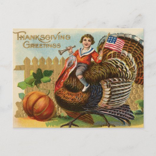 Vintage Thanksgiving Briefkaart (Voorkant)