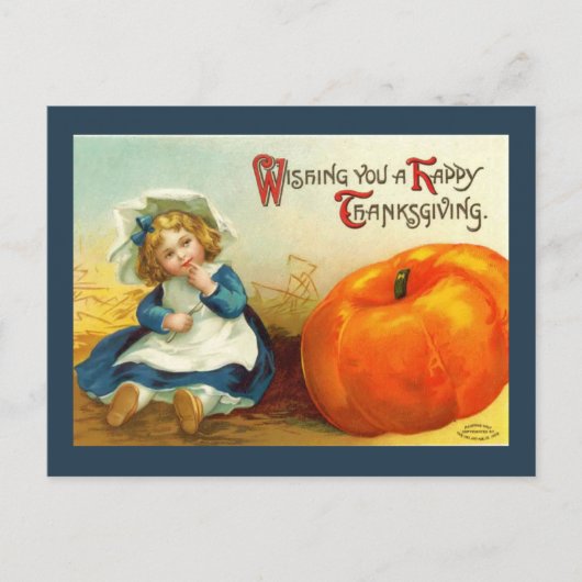 Vintage Thanksgiving Briefkaart (Voorkant)