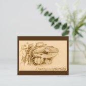 Vintage Thanksgiving Briefkaart (Staand voorkant)