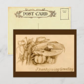 Vintage Thanksgiving Briefkaart (Voorkant / Achterkant)