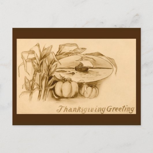 Vintage Thanksgiving Briefkaart (Voorkant)