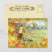 Vintage Thanksgiving Briefkaart (Voorkant / Achterkant)