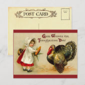 Vintage Thanksgiving Briefkaart (Voorkant / Achterkant)