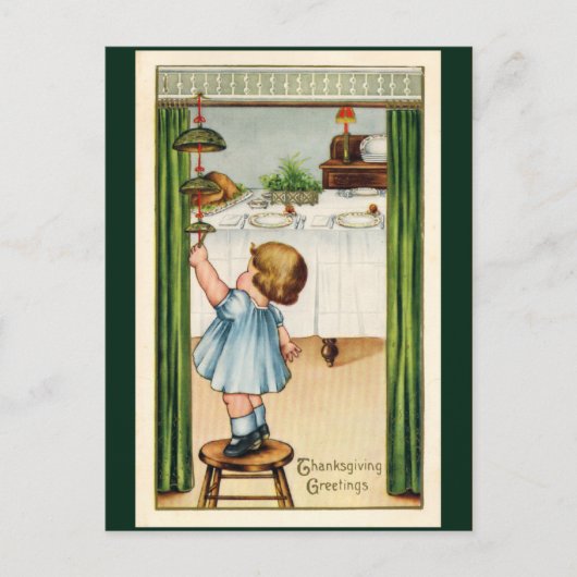 Vintage Thanksgiving Briefkaart (Voorkant)
