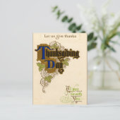 Vintage Thanksgiving Briefkaart (Staand voorkant)