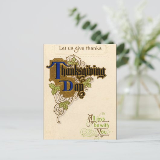 Vintage Thanksgiving Briefkaart (Staand voorkant)