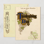 Vintage Thanksgiving Briefkaart (Voorkant / Achterkant)