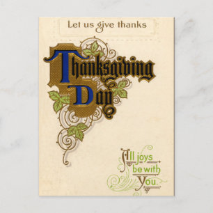 Vintage Thanksgiving Briefkaart