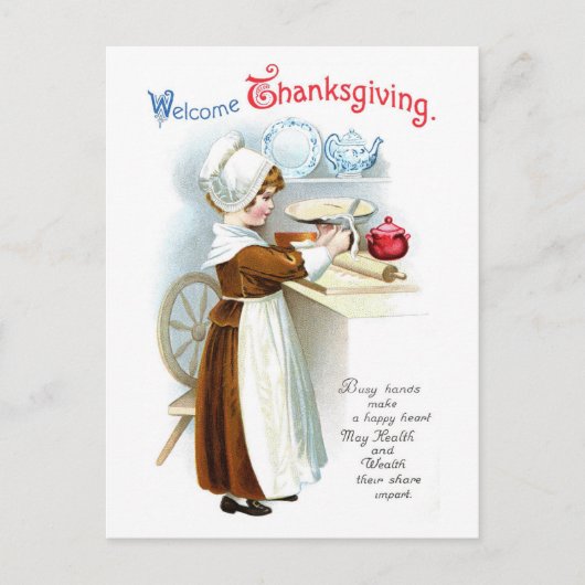 Vintage Thanksgiving Briefkaart (Voorkant)