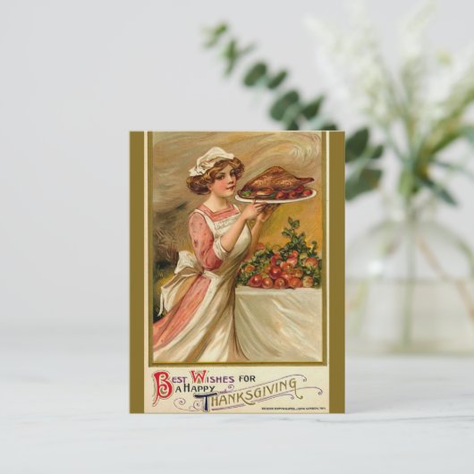 Vintage Thanksgiving Briefkaart (Staand voorkant)