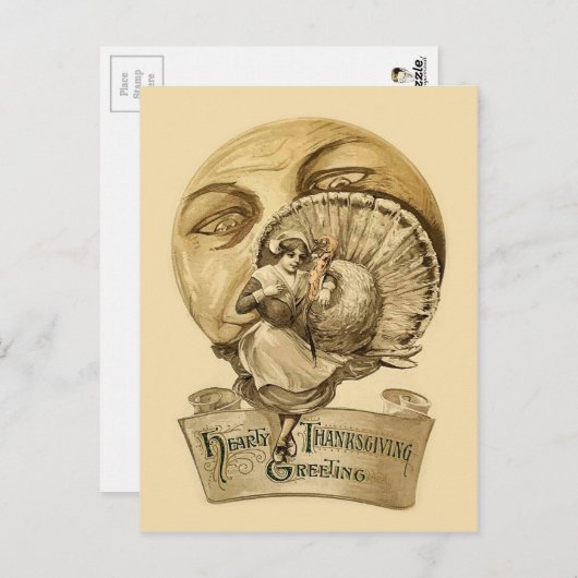 Vintage Thanksgiving Briefkaart (Voorkant / Achterkant)