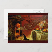 Vintage Thanksgiving Briefkaart (Voorkant / Achterkant)