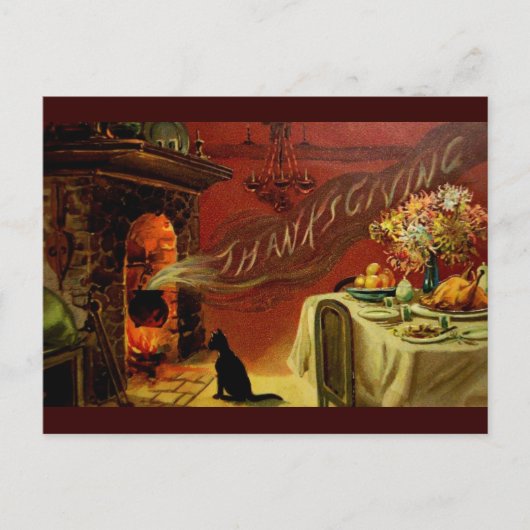 Vintage Thanksgiving Briefkaart (Voorkant)
