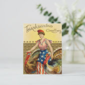 Vintage Thanksgiving Briefkaart (Staand voorkant)